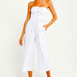 Abercrombie and Fitch  Smocked Strapless Jumpsuit